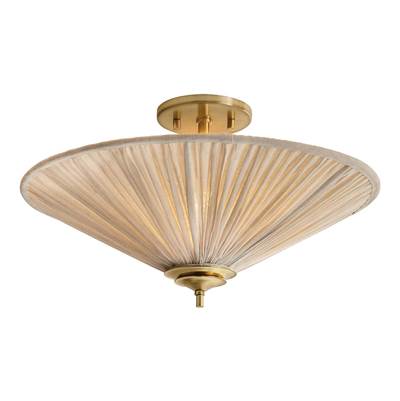 Mitzi Helen Textile Semi-Flush in Aged Brass