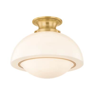 Mitzi Celine Glass Semi-Flush in Aged Brass