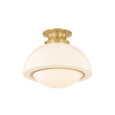 Mitzi Celine Glass Semi-Flush in Aged Brass