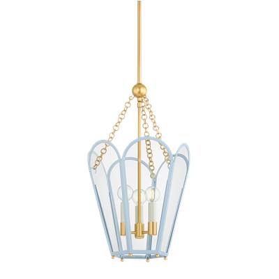 Mitzi Clarisse Lantern in Aged Brass with Satin Opal Glass