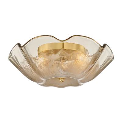 Mitzi Leona Flush Mount Light in Aged Gold Brass