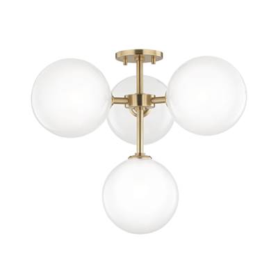 Mitzi Ashleigh Semi-Flush in Aged Brass