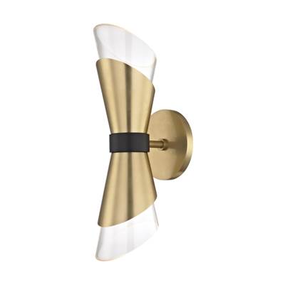 Mitzi Angie Wall Sconce in Aged Brass and Black