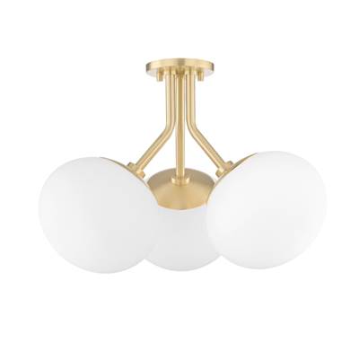 Mitzi Estee Semi-Flush in Aged Brass