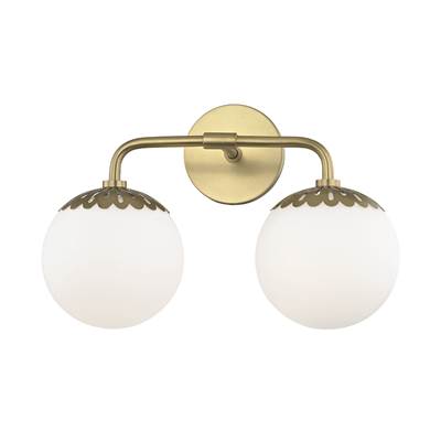 Mitzi Paige 2-Light Vanity Light in Aged Brass