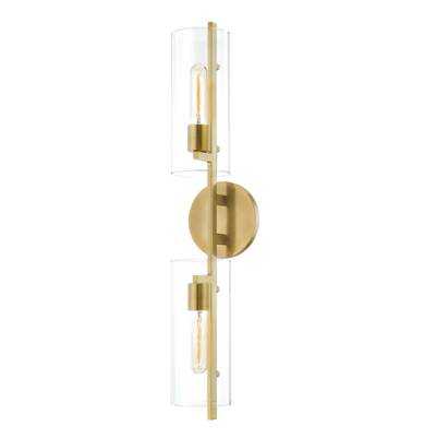 Mitzi Ariel Wall Sconce - Two-Light in Aged Brass