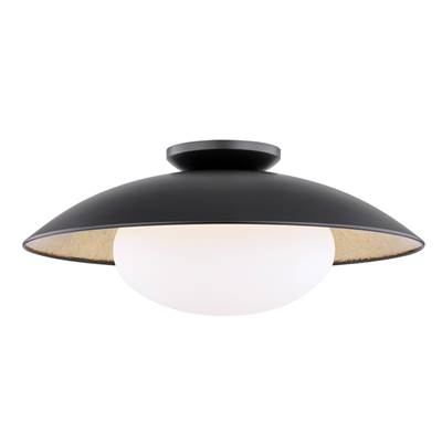 Mitzi Cadence Large Semi Flush in Black with Glass