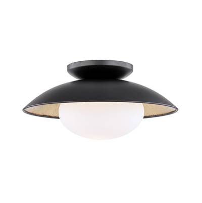 Mitzi Cadence Medium Semi Flush in Black with Glass