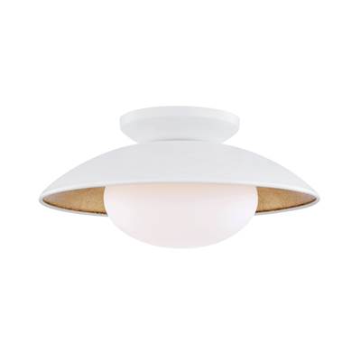 Mitzi Cadence Medium Semi Flush in White with Glass