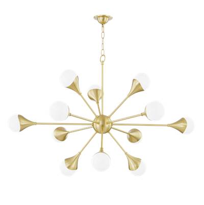 Mitzi Ariana 12-Light Chandelier in Aged Gold Brass