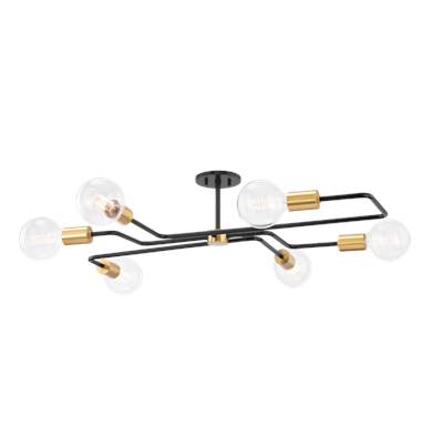 Mitzi Jena Small Semi Flush in Aged Brass with Textured Black