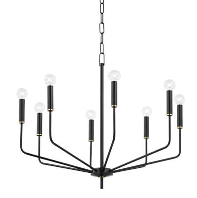 Mitzi Bailey 8-Light Chandelier in Aged Gold Brass and Satin Black