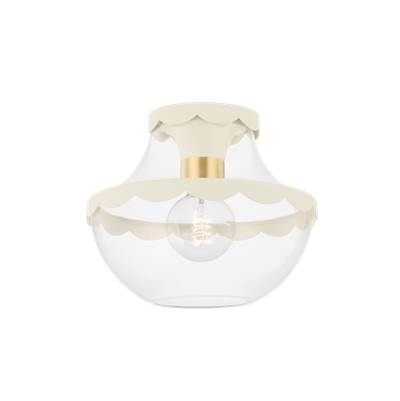 Mitzi Alaina Semi Flush in Aged Brass with SCR