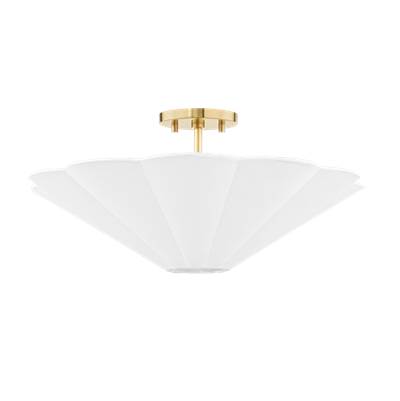 Mitzi Alana Semi Flush in Aged Brass