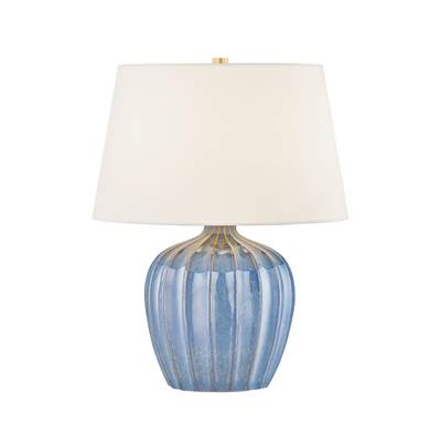Mitzi Myla Ceramic Table Lamp in Aged Brass