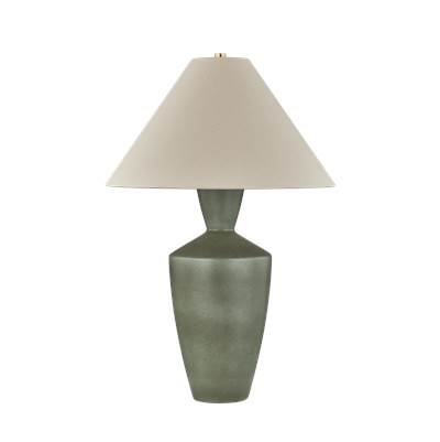Mitzi Hartley Ceramic Table Lamp in Aged Brass