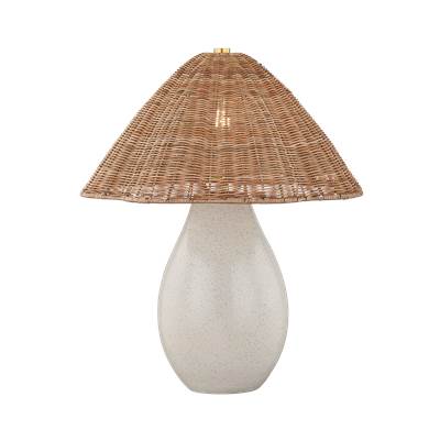 Mitzi Deanne Natural Woven Table Lamp in Aged Brass