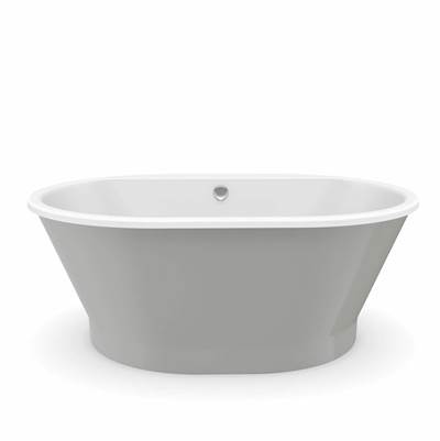 Maax Brioso Freestanding Soaking Bath - 66" x 36" in White with Sterling Silver Skirt
