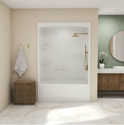 Maax Allia 60" Alcove Tub Shower - Right-Hand Drain - Three-Piece - Acrylic in White