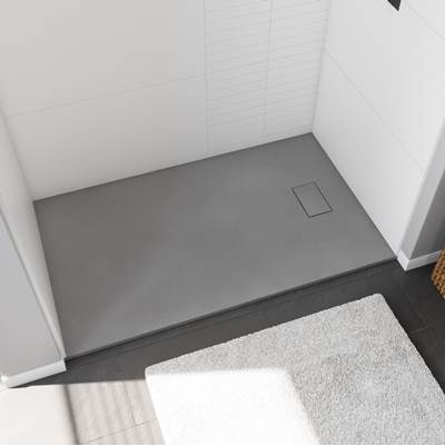 Maax Stonea 60" x 36" Shower Base - Universal - End Drain in Grey