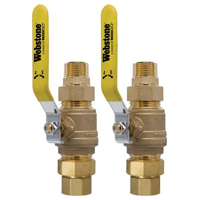 Nibco Lead Free Brass 3/4" Male Threaded Water Heater Shutoff Valve Kit