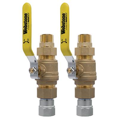 Nibco Lead Free Brass 3/4" Male Threaded Dual Water Heater Shutoff Valve Kit