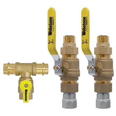 Nibco Lead Free Brass 3/4" Male Threaded Dual Water Heater Shutoff Kit with Thermostatic