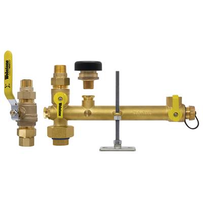 Nibco Lead Free Brass 3/4" Male Threaded Water Heater Shutoff and Union Kit with Vacuum Relief