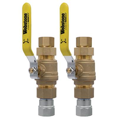 Nibco Lead Free Brass 3/4" Female Threaded Dual Water Heater Shutoff Valve Kit