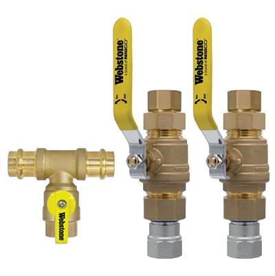Nibco Lead Free Brass 3/4" Female Threaded Dual Water Heater Shutoff Kit with Thermostatic