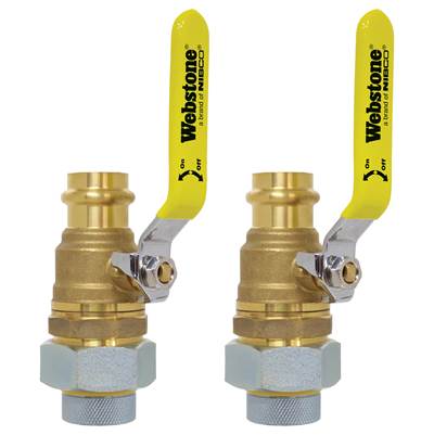 Nibco Lead Free Brass 3/4" Press Connection Dual Ball Valve Water Heater Shutoff Kit