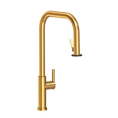 Newport Brass East Linear Pull-Down Kitchen Faucet - Trigger Spray - 1.8 GPM in Aged Brass