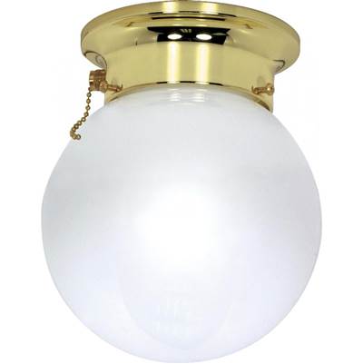 Nuvo 1-Light Flush Mount with Pull Chain - 6 in