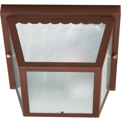 Nuvo Carport 2-Light 10'' Flush Ceiling Fixture - Steel