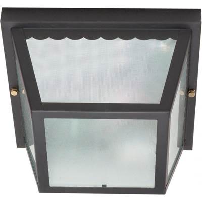 Nuvo Carport 2-Light 10'' Flush Ceiling Fixture - Glass Metal