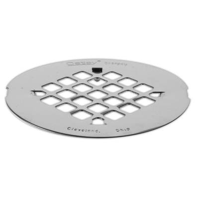 Oatey 4-1/4" Round Snap-Tite Strainer in Polished Brass