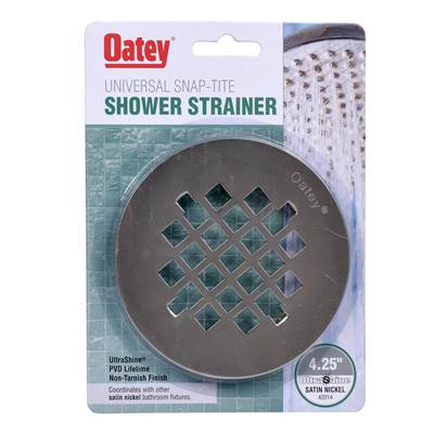 Oatey 4-1/4" Round Snap-Tite Strainer in Satin Nickel