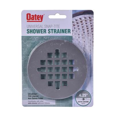 Oatey 4-1/4" Round Snap-Tite Strainer in Satin Chrome PVD