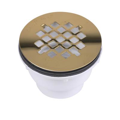 Oatey 102 Series 2-Part PVC Shower Drain - Plastic Brass Strainer