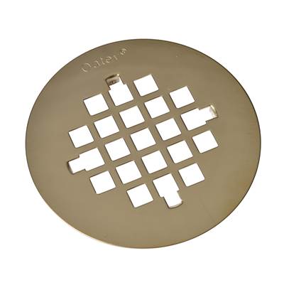 Oatey 4-1/4" Round Snap-Tite Strainer in Polished Brass