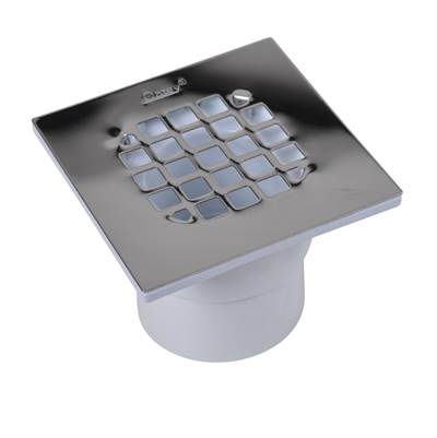 Oatey 131 Two-Part Adjustable Slab Drain - Square Stainless Steel Grate