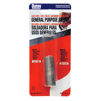 Oatey 95/5 Lead Free Acid Core Wire Solder - 1.5 oz