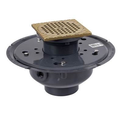 Oatey Adjustable Drain - 3 In. - 5 In. Square Strainer in Nickel