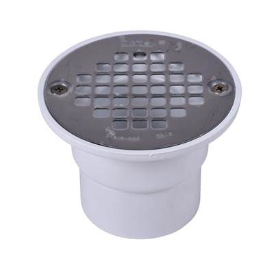 Oatey 131 ABS Two-Part Adjustable Slab Drain - Round Brass Grate