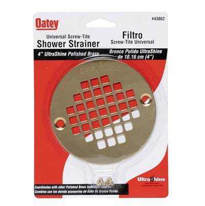 Oatey 4" Screw-Tite Strainer in Polished Brass