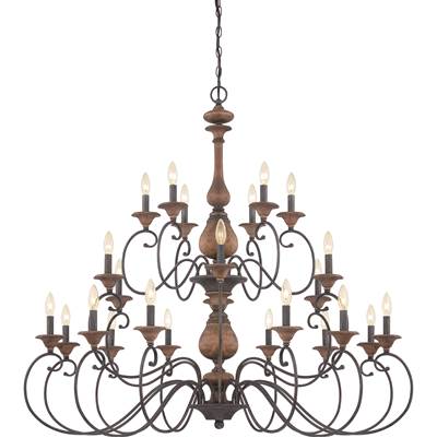 Quoizel Auburn 24-Light Chandelier in Rustic Black