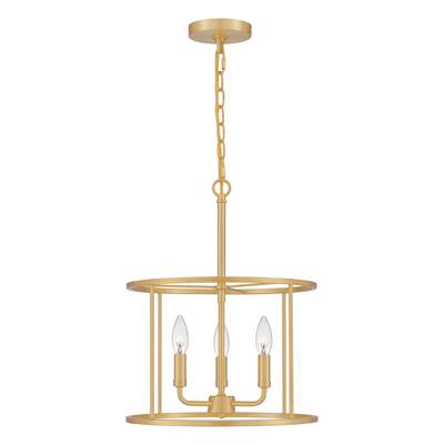 Quoizel Abner 3-Light Pendant in Aged Brass