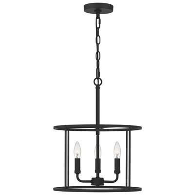 Quoizel Abner 3-Light Pendant in Matte Black