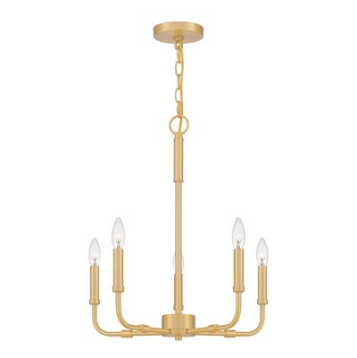 Quoizel Abner 5-Light Chandelier in Aged Brass