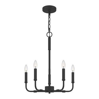Quoizel Abner 5-Light Chandelier in Matte Black
